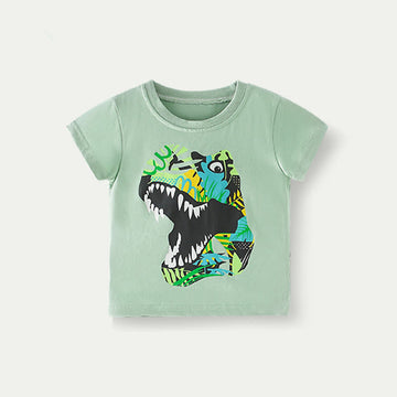 Toddler Boy Tyrannosaurus Green T-shirt