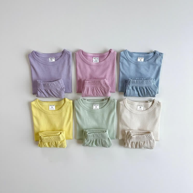 Toddler 2-Piece Solid Color Pajamas Set