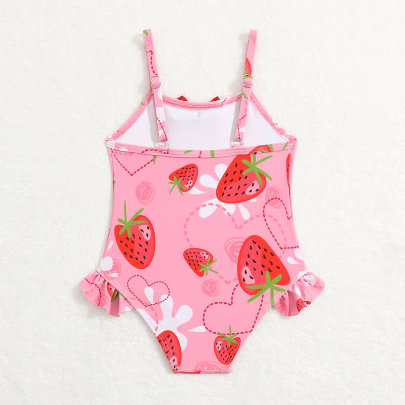 Baby Girl Bow Strawberry Pink Swimwear