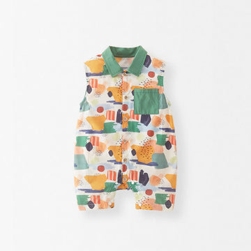 Baby Polo Sleeveless Graffiti Romper
