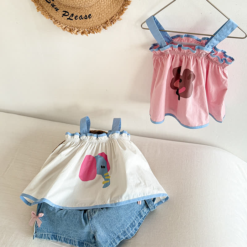 Toddler Girl Cartoon Animal Tank Top