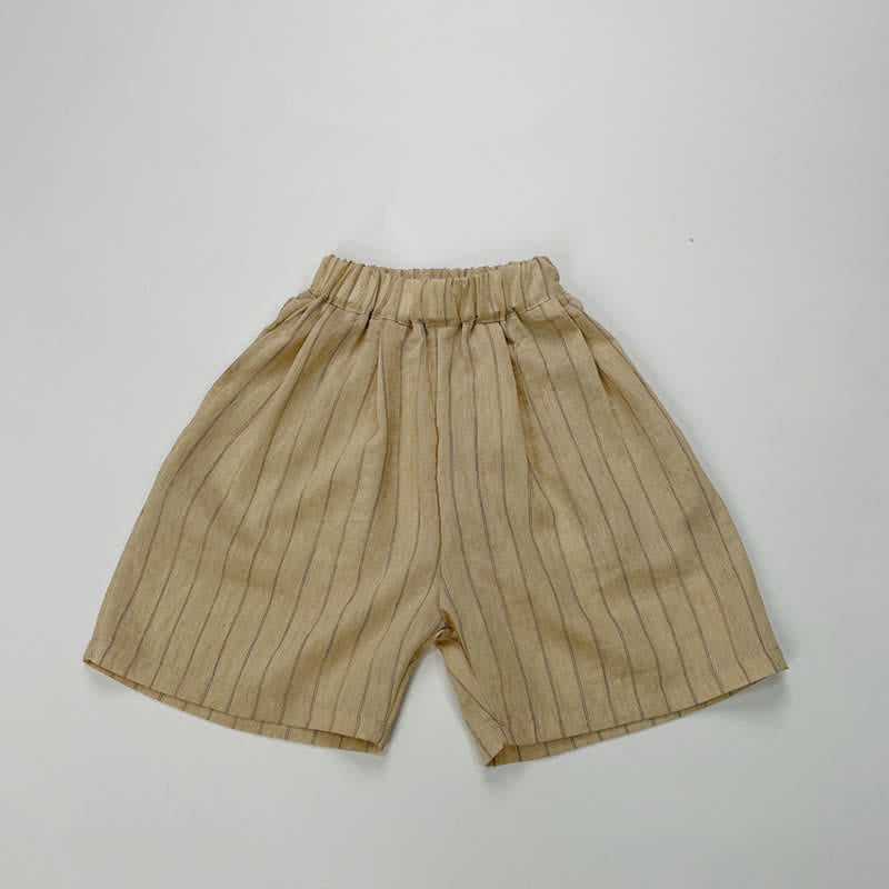 Toddler Boy Vertical Striped Linen Shorts