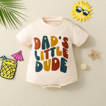 DAD'S LITTLE DUDE Baby Apricot Bodysuit