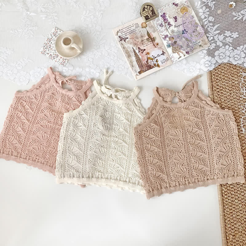 Baby Hollow Out Knit Sweet Camisole