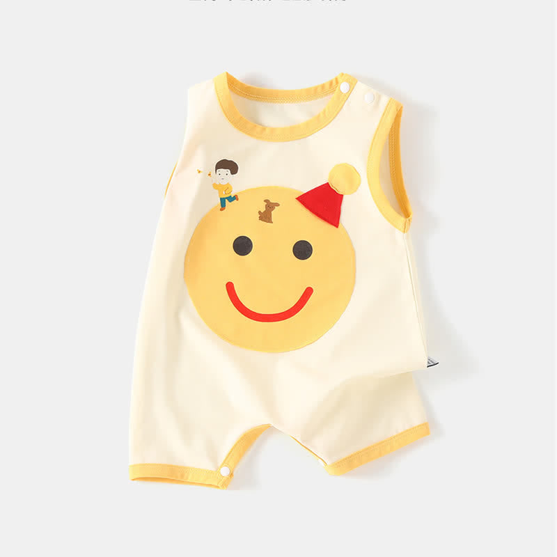 Baby Lovely Smile Sleeveless Apricot Romper