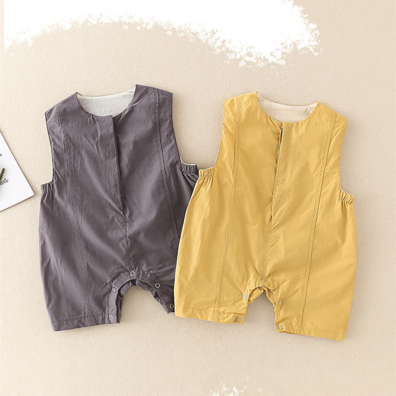 Baby Solid Color Casual Worker Romper