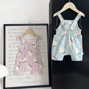 OHLALA Baby Animal Striped Lovely Overalls