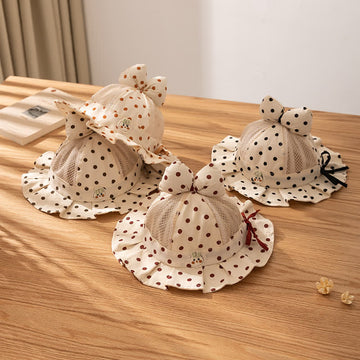 Baby Bunny Bowknot Dots Sun Hat