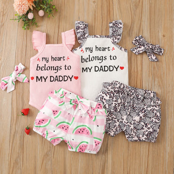 BELONGS TO DADDY Baby 2-Piece Set with Headband