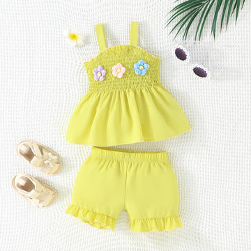 Baby 2-Piece 3D Flower Yellow Set