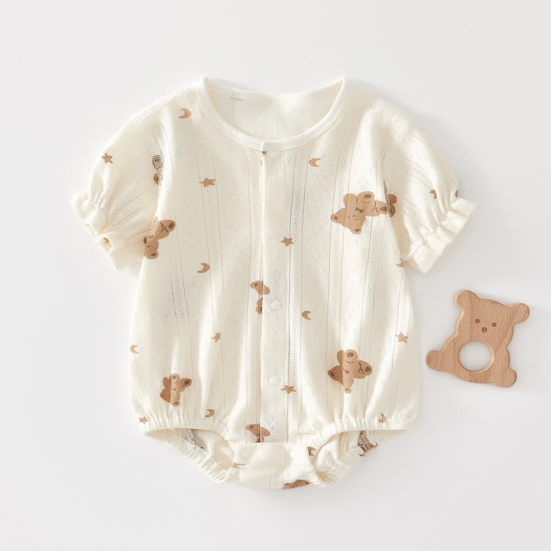 Baby Bear Cookie Pear Beige Bodysuit