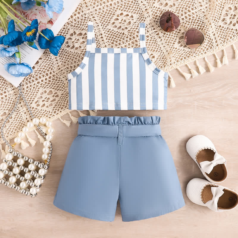 Baby 2-Piece Striped Bow Blue Set