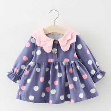 Baby Colorful Dots Lapels Dress