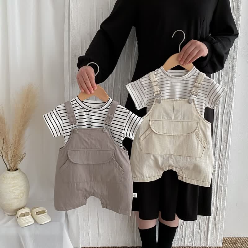 Baby 2-Piece Striped Worker Pocket Set