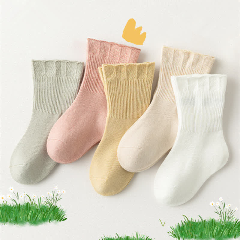 3 Pairs Baby Toddler Solid Color Socks