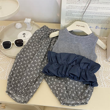 Toddler Design Flower Tank Top/Pants
