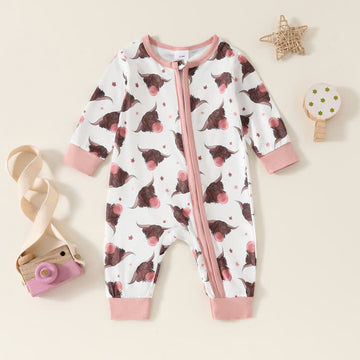 Baby Pink Yak Zipper Romper