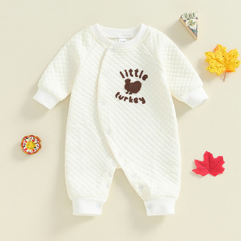 LITTLE TURKEY Baby Embroidered Romper