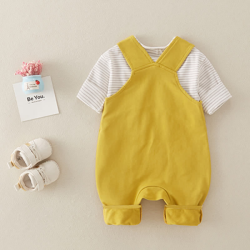 Baby 2-Piece Penguin Striped Yellow Set