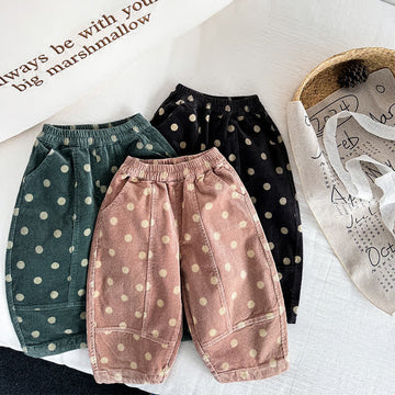 Toddler Pastoral Dots Corduroy Pants
