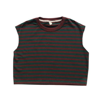 Kid Girl Red Green Striped Tank Top
