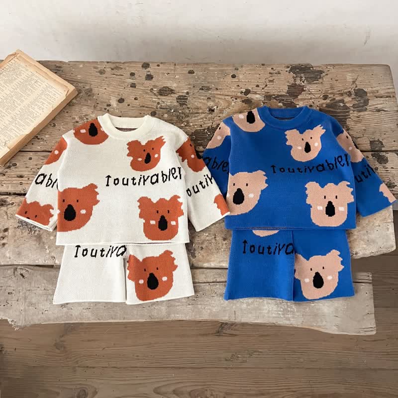 Baby 2-Piece Koala Cartoon Knitted Set
