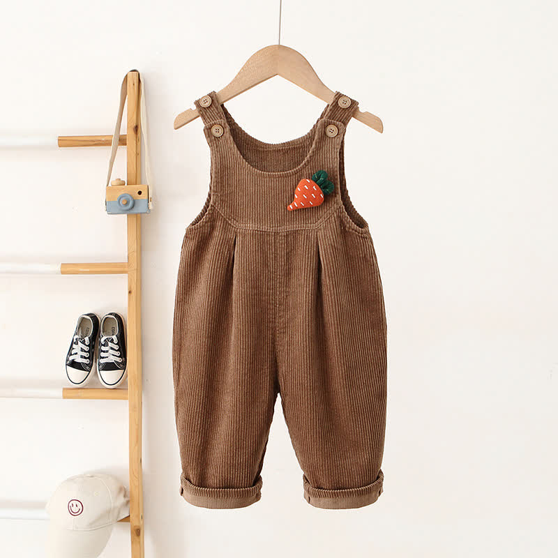 Toddler Lovely 3D Carrot Corduroy Overalls