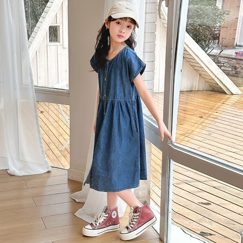 Kid Girl Blue Denim Dress