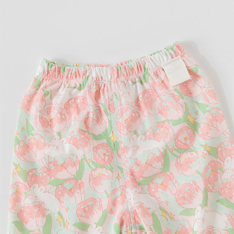 Toddler Pink Flower Bunny Jogger Pants