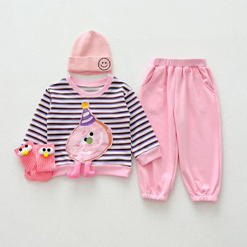 Baby 2-Piece Pink Striped Cookie Set