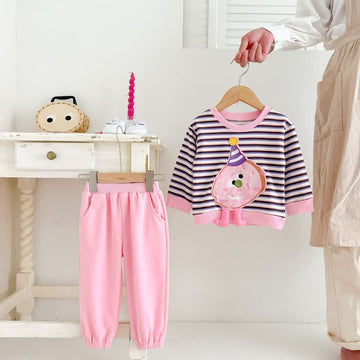 Baby 2-Piece Pink Striped Cookie Set