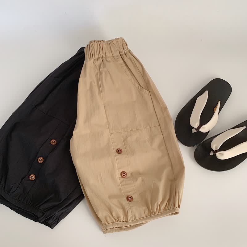 Kid Boy Solid Color Bloomers Pants