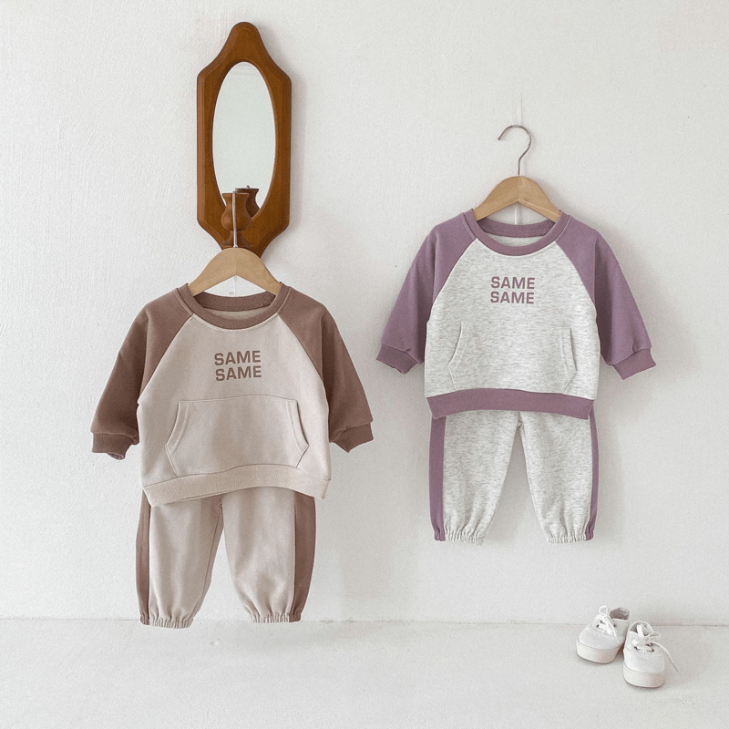 SAME Baby 2-Piece Contrast Sleeves Set