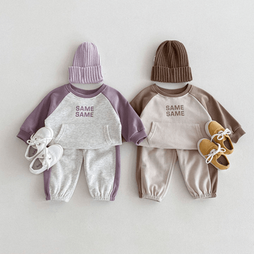 SAME Baby 2-Piece Contrast Sleeves Set