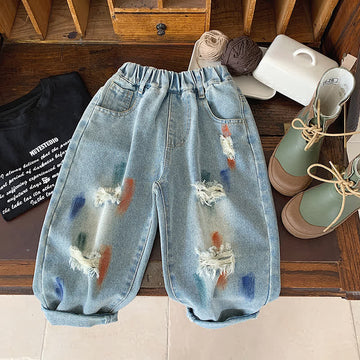 Kid Boy Denim Ripped Pants