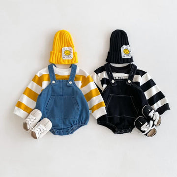 Baby Solid Color Denim Lovely Overalls