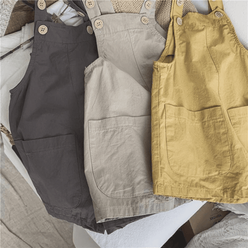 Kid Boy Solid Color Loose Overalls