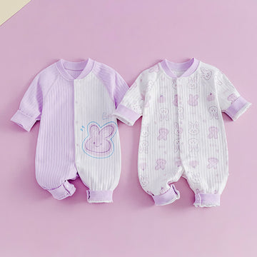 RABBIT Baby Heart Orange Purple Romper