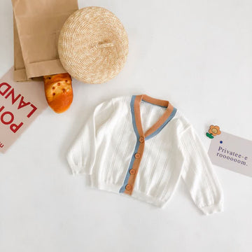Baby Hollow Out Knitted White Coat