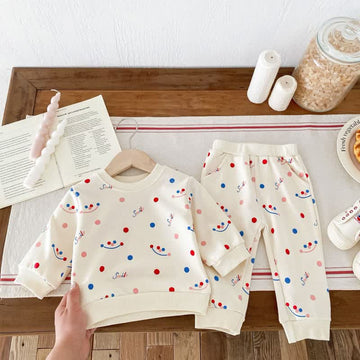 SMILE Baby 2-Piece Beige Sweatsuit Set