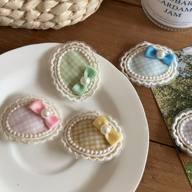 Baby Elegant Plaid Bow Hair Clips