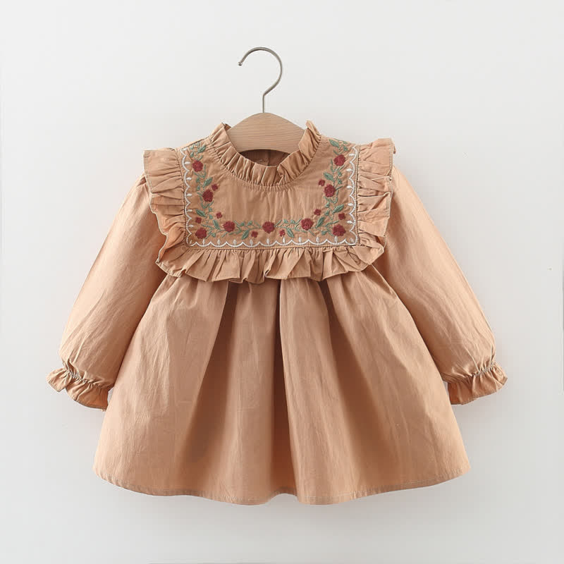 Baby Toddler Embroidered Flower Vintage Dress