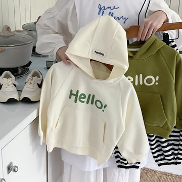 HELLO! Kid Boy Letter Hoodie