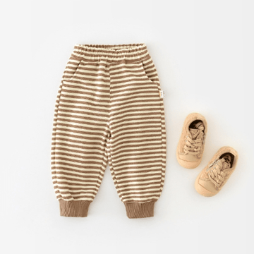 Toddler Brown Knit Striped Sport Pants