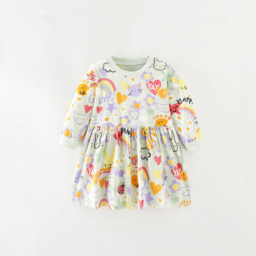 Toddler Graffiti Flower Sun Animal Dress