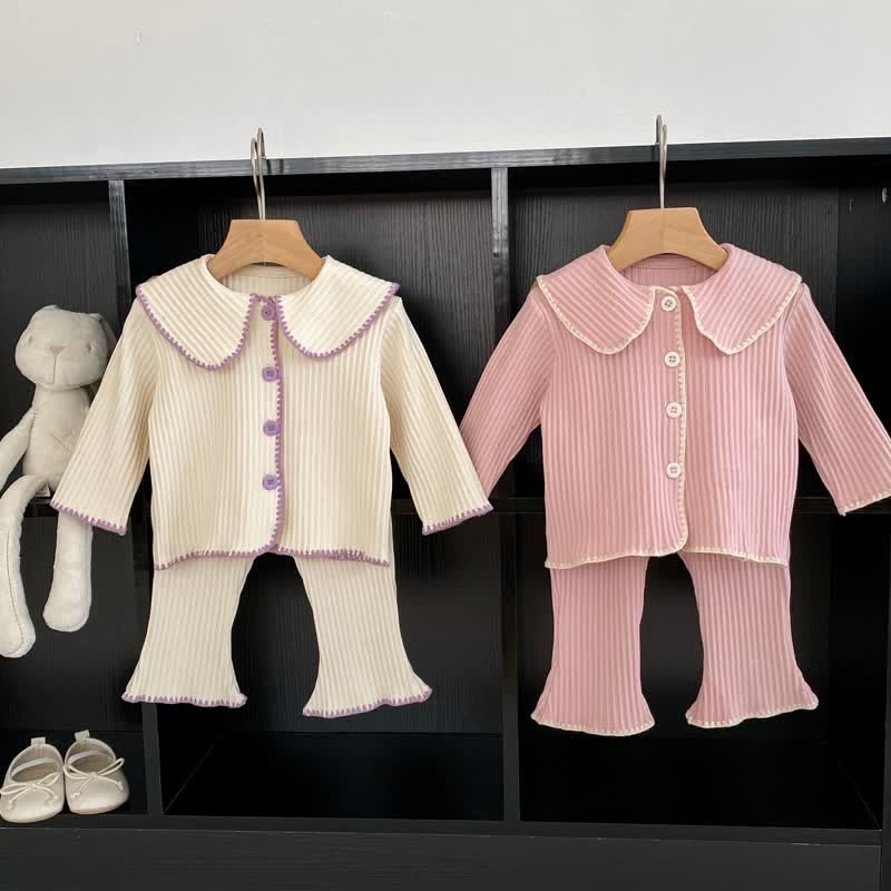 Baby 2-Piece Lapels Button Sweet Set