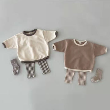 Baby 2-Piece Earthy Color Plaid Set