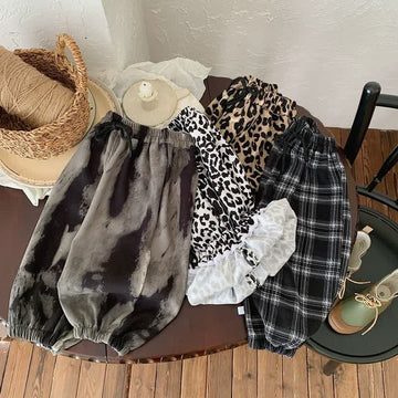Toddler Leopard Print Plaid Fashion Pants