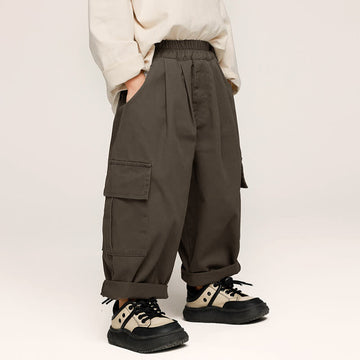 Toddler Simple Solid Color Worker Pants