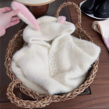 Toddler Girl Mink Hooded Pullover Sweater